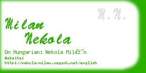 milan nekola business card